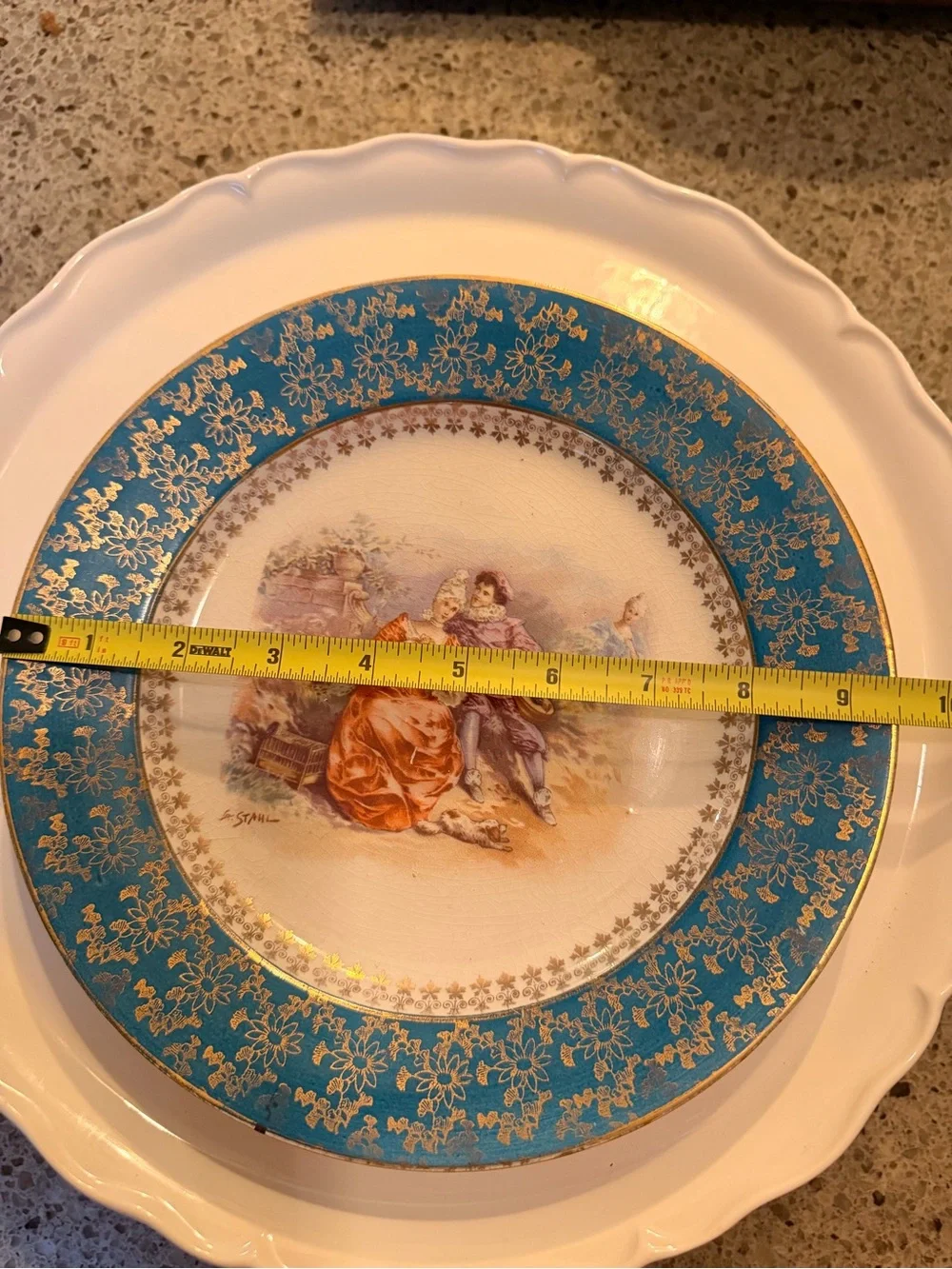 Mid 20th century H&Co Selb Bavaria Heinrich porcelain cabinet plate.